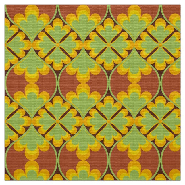 mod 60s 70s blomväv mönster tyg (Provkarta)