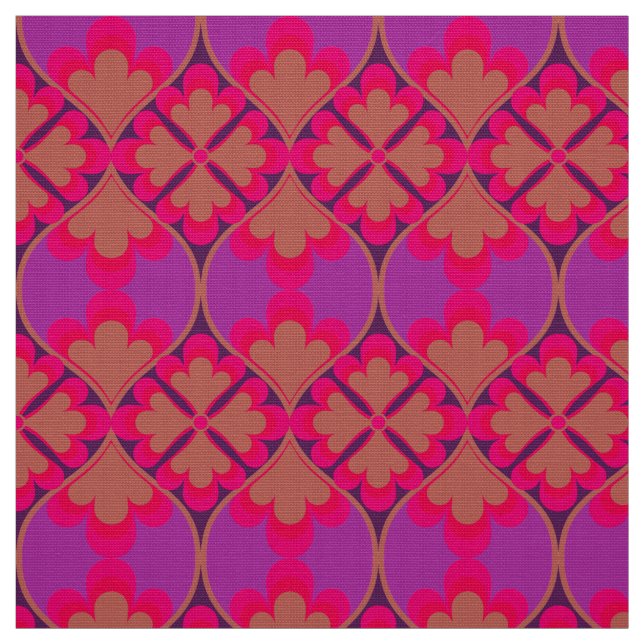 mod 60s 70s blomväv mönster tyg (Provkarta)