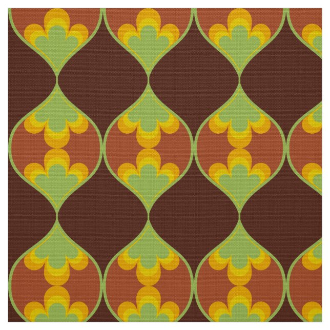 mod 60s 70s blomväv mönster tyg (Provkarta)