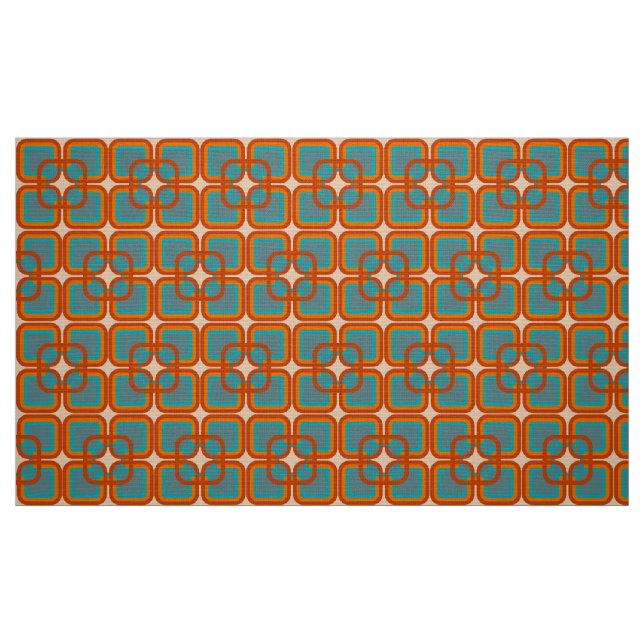mod 60s 70s väv mönster tyg (Fat Quarter)