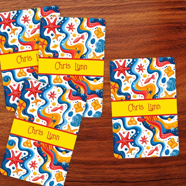 Mod Abstrakt Beach-tema med Starfish Casinokort (Skapare uppladdad)