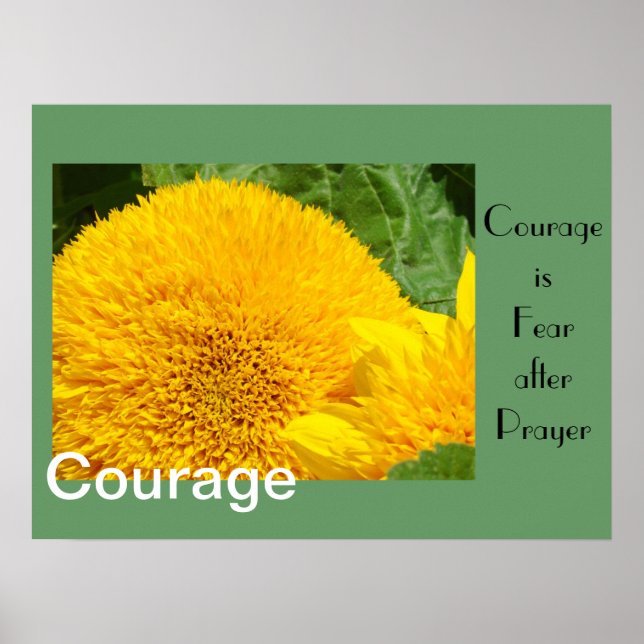 Mod är rädsla efter bön konsttryck Sunflowers Poster (Framsidan)
