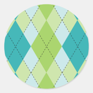 Mod Argyle Stickers Runt Klistermärke