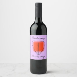 Mod Art Heart Anpassad Vinfetikett Vinflaska Etikett