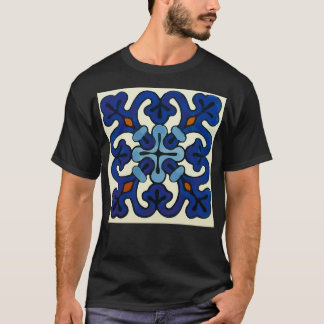 Mod av baroque blue ornamental abstrakt talavera t shirt