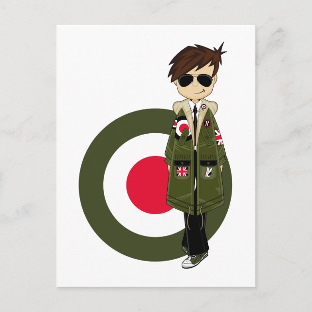 Mod av coola i Parka och Sunglass Vykort (Framsida)