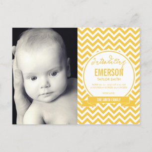 Mod Baby Birth Notice - Sunshine Meddelande Vykort