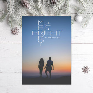 Mod Beskriv merry och Bright Helgdag Photo Card Tack Kort