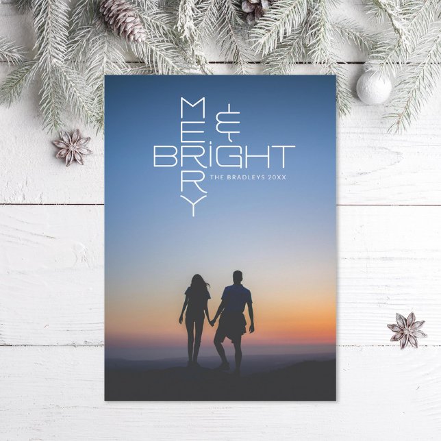 Mod Beskriv merry och Bright Helgdag Photo Card Tack Kort (Skapare uppladdad)