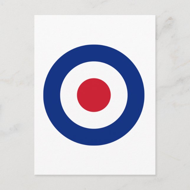 MOD Blå Röd och Vit Postkort | MOD Gåvor Vykort (Framsida)
