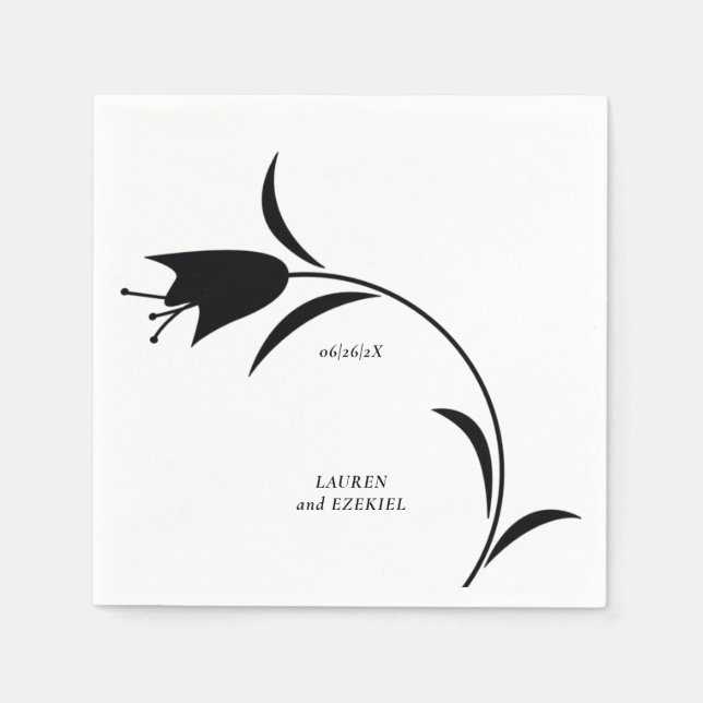 MOD BLACK TULIP BRÖLLOP PAPPERSSERVETT (Framsidan)