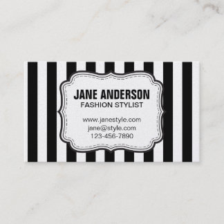 Mod Black White Rand Mönster MODE STYLIST Visitkort
