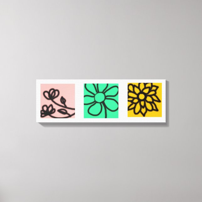 Mod Blommig Konst Set Canvastryck (Framsida)