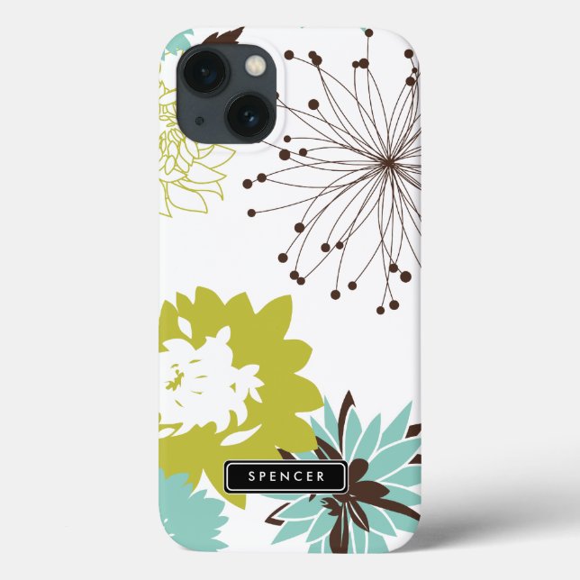Mod Blommönster Personlig iPad Air Case (Baksida)