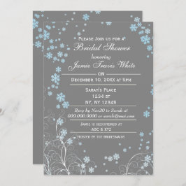 Mod Blue Grått Winter Möhippa inbjudan