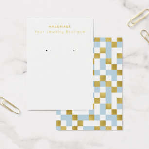 Mod Blue Guld Checkerboard - Visning Cards Visitkort