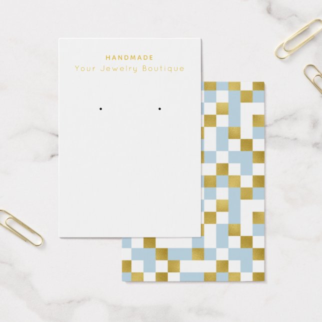 Mod Blue Guld Checkerboard - Visning Cards Visitkort (Kontor)