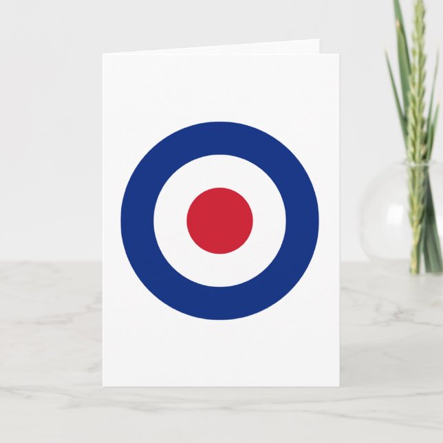 MOD Blue Red and White Greeting Card | MOD-gåvor Kort (Framsida)