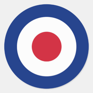 MOD Blue Red and White Round Sticker Runt Klistermärke