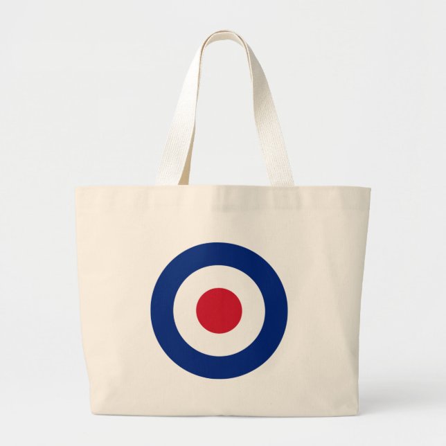 MOD Blue Red and White Tote Bag | Avslappnad MOD-g Jumbo Tygkasse (Framsidan)