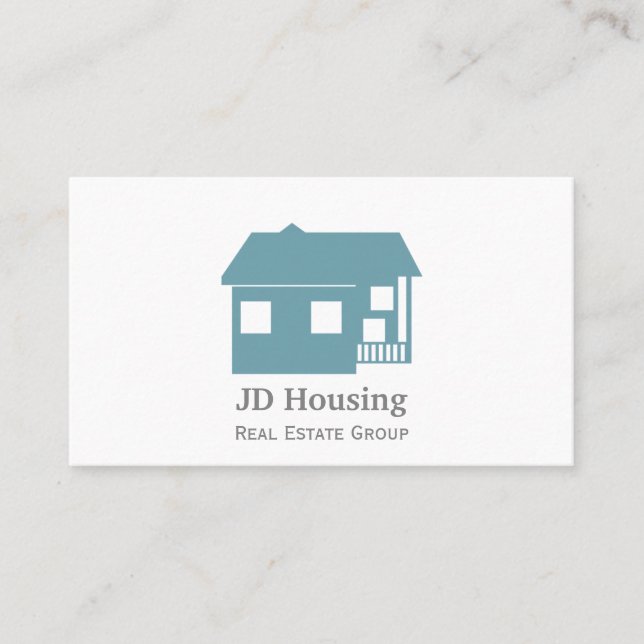 Mod Blue White Classy Real gods-visitkort Visitkort (Framsida)