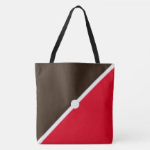 Mod Bright Red Cocoa Brown Diagonal Färg Block