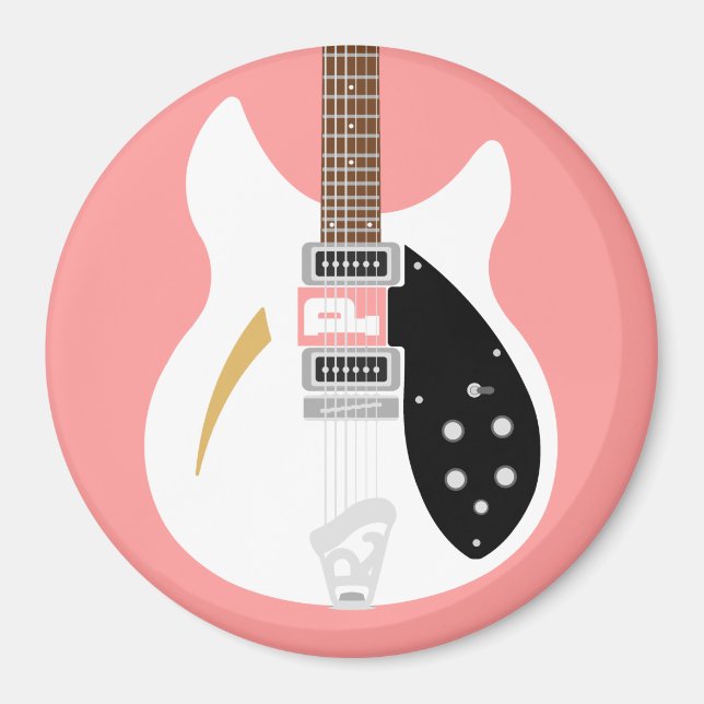 Mod Brit Pop Art gitarkyl Magnet (Framsidan)
