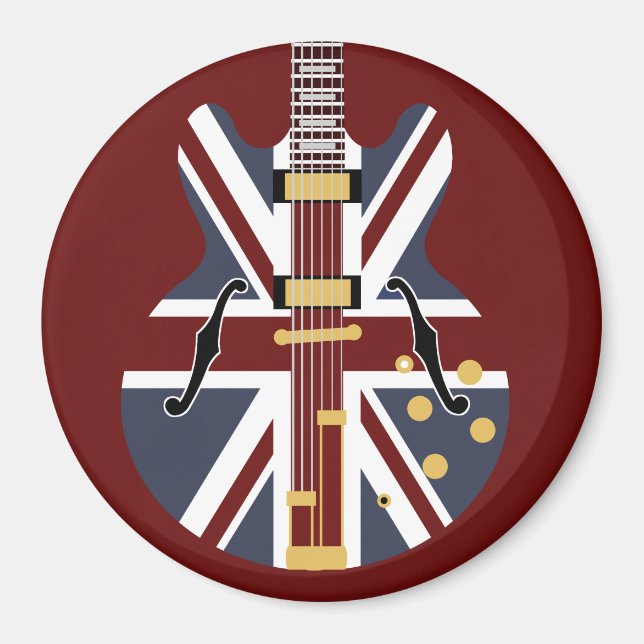Mod Brit Pop Art gitarkyl Magnet (Framsidan)