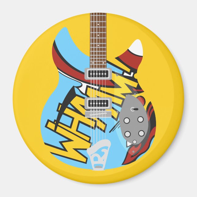 Mod Brit Pop Art gitarkyl Magnet (Framsidan)