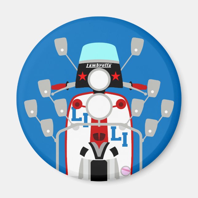 Mod Brit pop art Scooter Magnet (Framsidan)