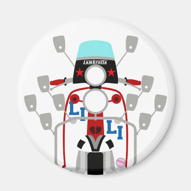 Mod Brit popart Scooter Magnet (Framsidan)