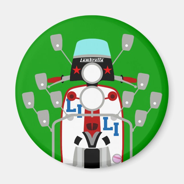 Mod Brit popart Scooter Magnet (Framsidan)