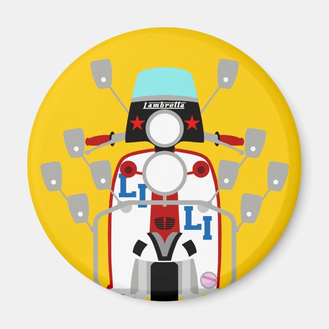Mod Brit popart Scooter Magnet (Framsidan)