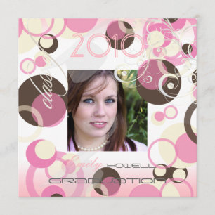 Mod Bubblar/ Virvlar/Damask/Examen Inbjudningar