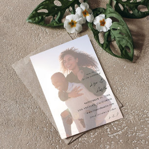 MOD Calligraphy w Duo Photo Save Date Inbjudningar