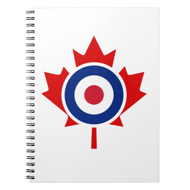 Mod Canada Curling Hockey Target Roundel Anteckningsbok Med Spiral (Framsidan)
