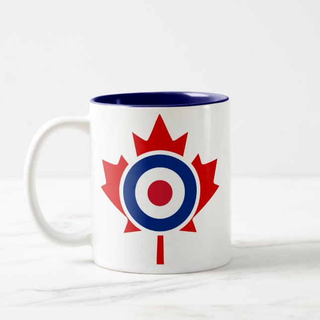 Mod Canada Curling Hockey Target Roundel Två-Tonad Mugg (Vänster)