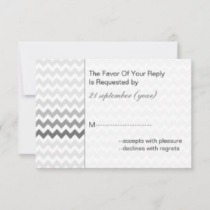 Mod chevron grått Ombre bröllop OSA 3,5 x 5 Kort