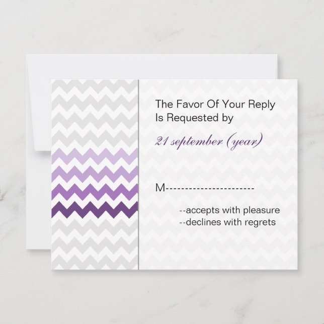 Mod Chevron lila Ombre bröllop OSA (Framsida)