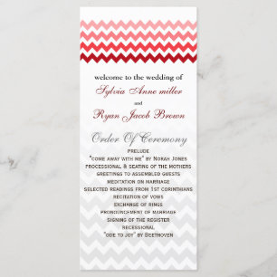 Mod chevron red Ombre-Bröllopsprogram Program