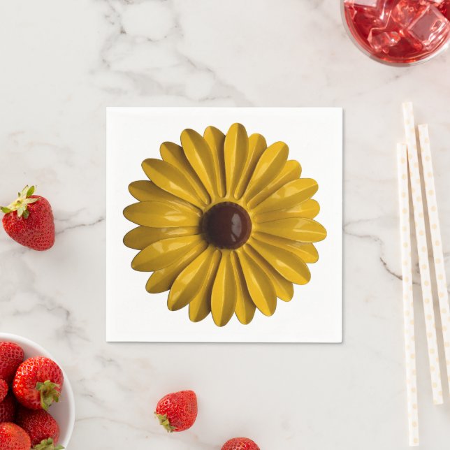 MOD Daisy Flower Pin - Blommigt Vår sommarträdgård Pappersservett (Insitu)