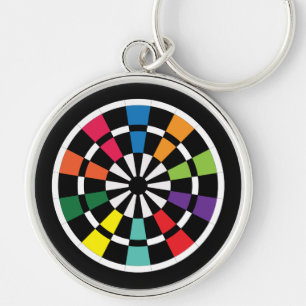 Mod Dartboard Rund Silverfärgad Nyckelring