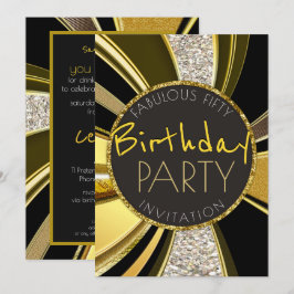 Mod Deco Fabulous 50 Birthday Snyggt Glam Party Inbjudningar