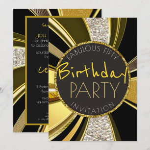 Mod Deco Fabulous 50 Birthday Snyggt Glam Party Inbjudningar