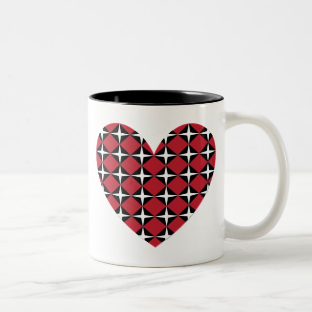 Mod Diamond Heart Två-Tonad Mugg (Höger)