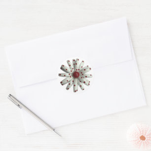 MOD Dot Daisy Flower Blommigt Vår, sommaren Bröllo Runt Klistermärke