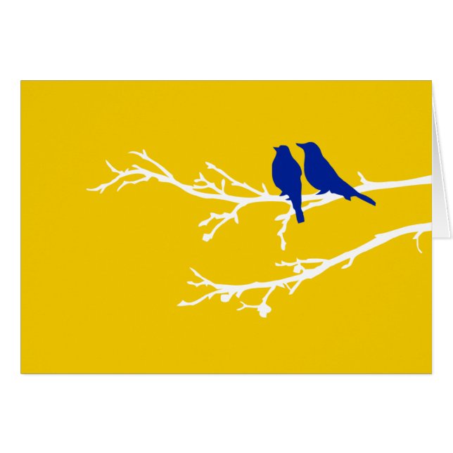 mod fåglar hälsningskort (Framsidan Horizontal)