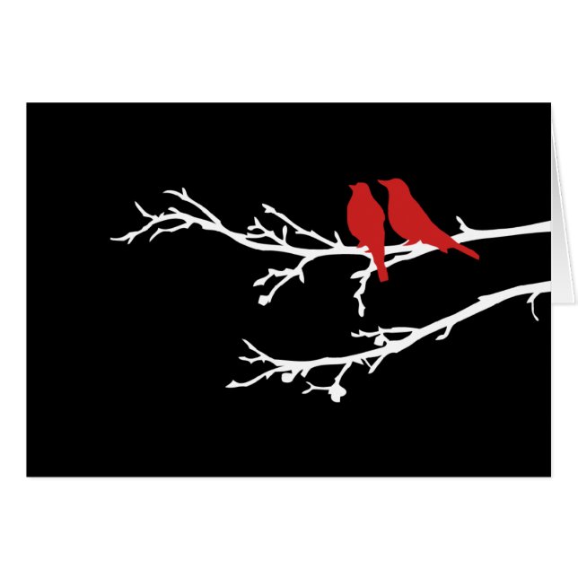 mod fåglar hälsningskort (Framsidan Horizontal)