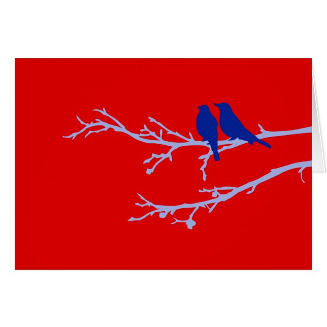 mod fåglar hälsningskort (Framsidan Horizontal)