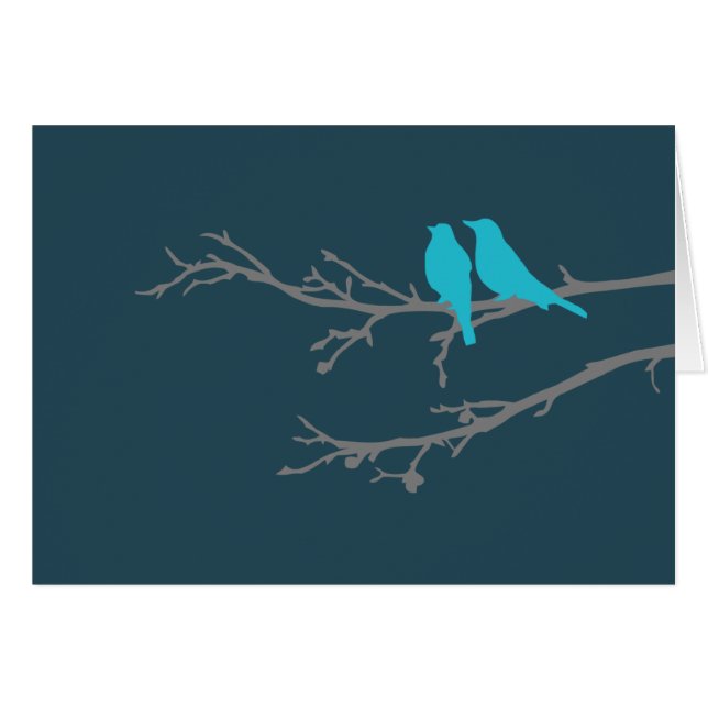 mod fåglar hälsningskort (Framsidan Horizontal)